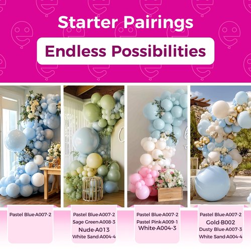 Bezente Pastel Blue Latex Party Balloons - 150 Pack 5 inch Round Helium Light Blue Bridal Blue Balloons for Boys Girls Birthday Bridal Shower Gender Reveal Wedding Anniversary Party Decorations