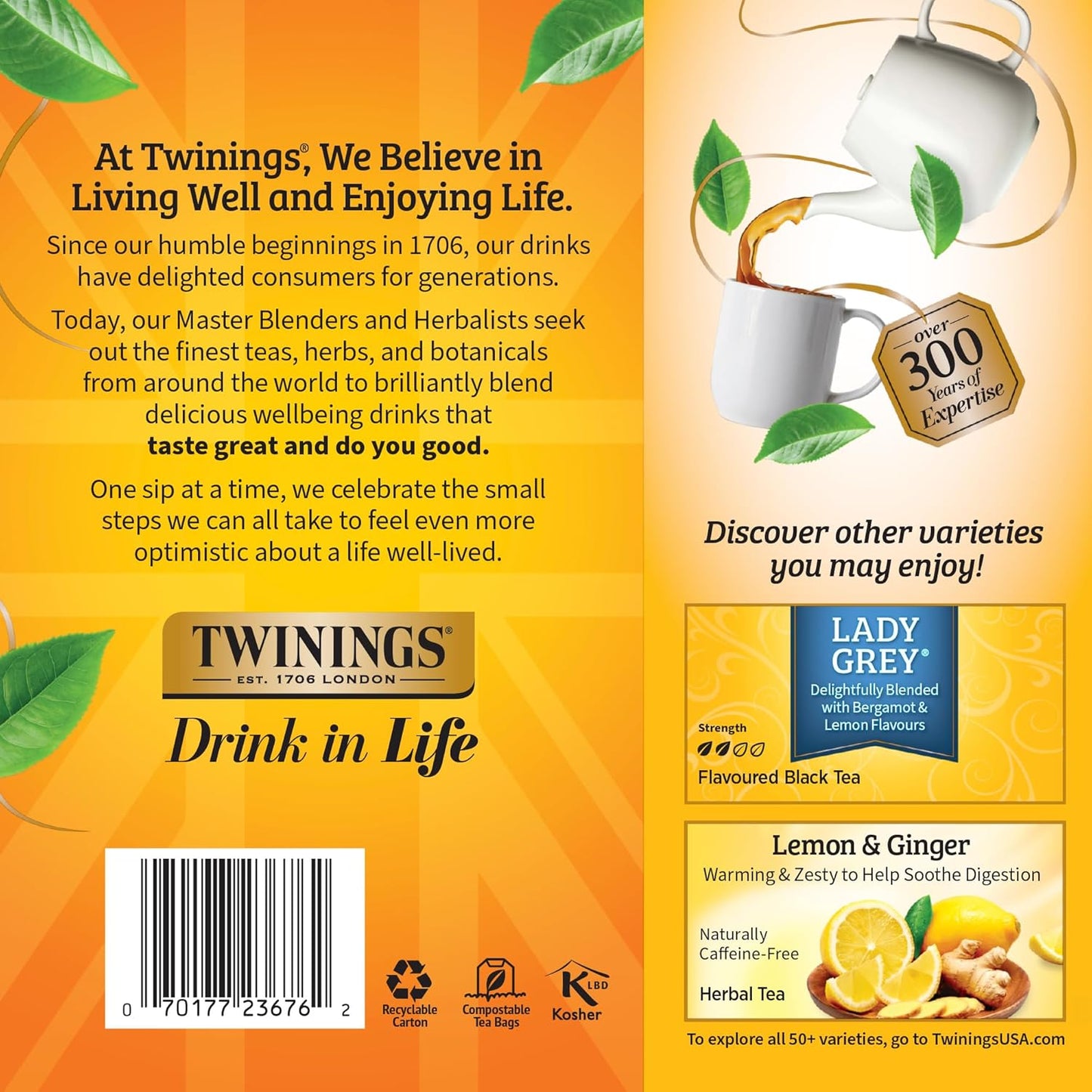 Twinings Earl Grey Black Tea - Citrus & Bergamot Flavor, 100 Individually Wrapped Teabags