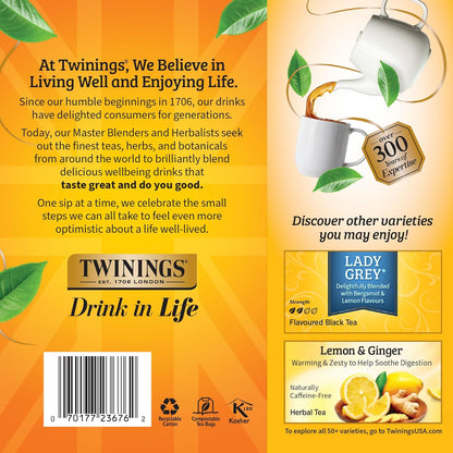 Twinings Earl Grey Black Tea - Citrus & Bergamot Flavor, 100 Individually Wrapped Teabags