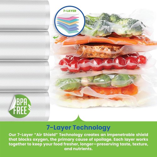Heavy Duty Vacuum Sealer Bags by Food Saver - 11" x 16' Rolls for Sous Vide & Meal Prep | Made in the USA