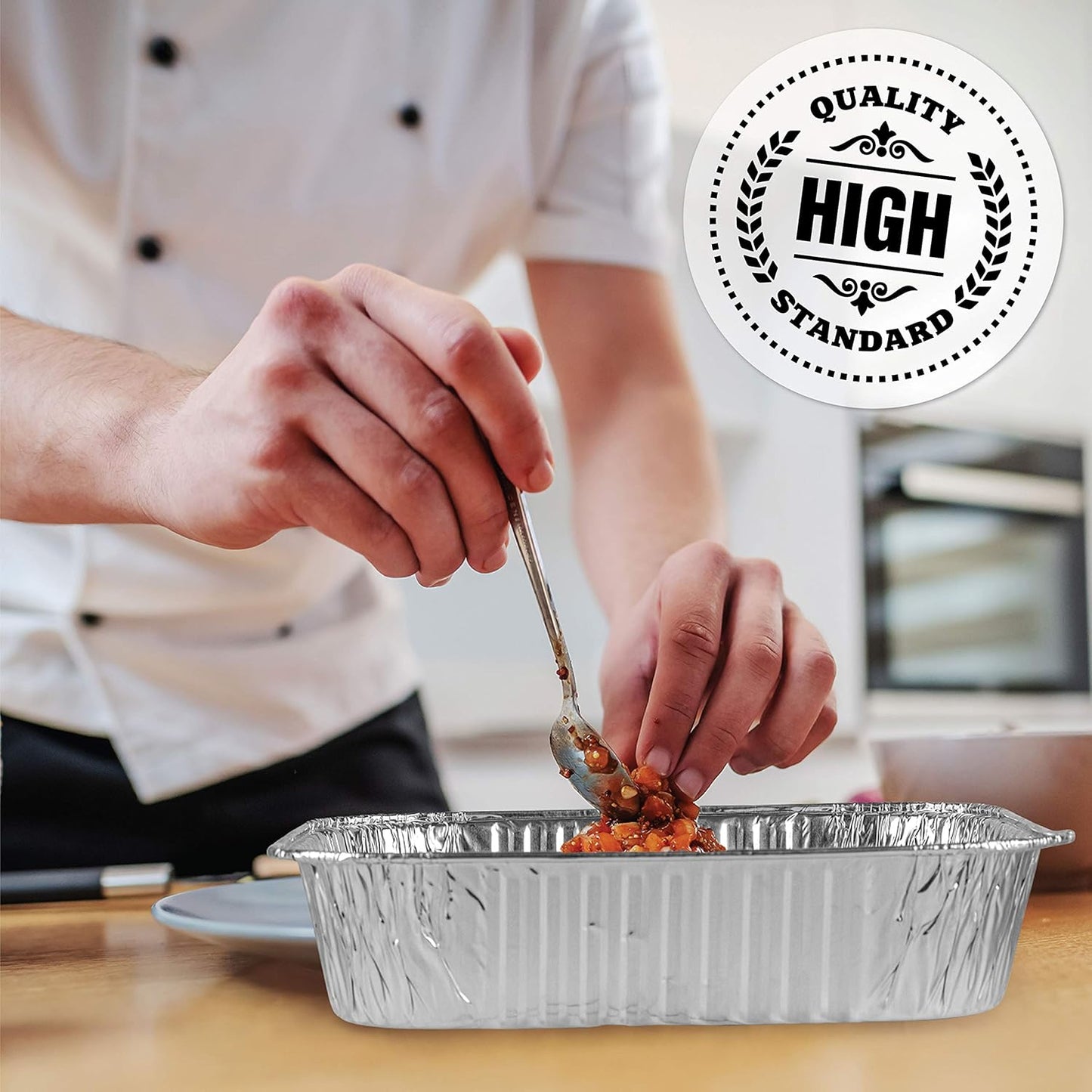 PLASTICPRO Aluminum Foil Baking Pans - 8'' Square Bakeware for Cakes, Breads & More | Pack of 10