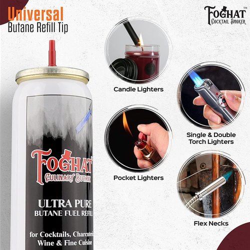 Foghat Culinary Butane Fuel Refill - 60ml Canister for Kitchen Smoking Torches | Food Grade, Ultra Refined