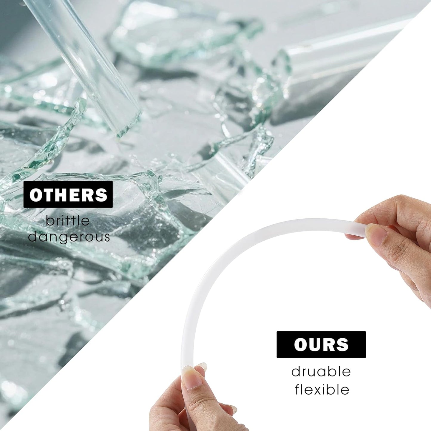 Stanley Cup Replacement Straws - 6 PCS Reusable 12-Inch Straws with Cleaning Brush | Dishwasher Safe