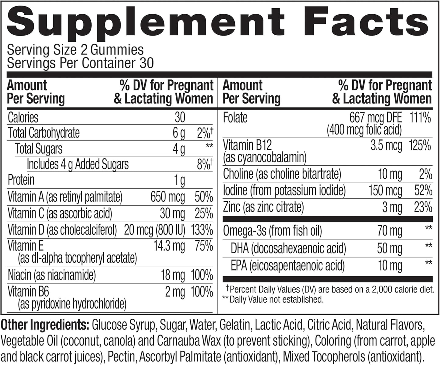 OLLY Prenatal Multivitamin Gummies - Daily Multi Blend for Mommy & Baby, Folic Acid & Omega 3 DHA, 60 Count