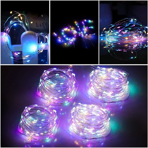 Mandiq Fairy Lights - 10ft Battery Operated String Lights with 30 LEDs | Flashing & Constant Modes, Multicolor