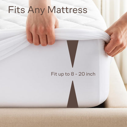 Niagara Cotton Mattress Pad - Ultra Plush Cooling Protector for Queen Size 60x80 | Fits 20-Inch Deep Mattresses