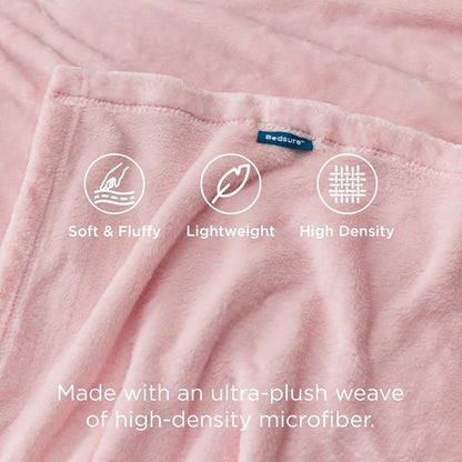 Bedsure Fleece Blanket - Soft, Lightweight Plush Twin XL Blanket in Pink | Cozy for Bed, Sofa, Travel (66" x 90")