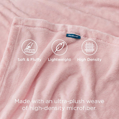 Bedsure GentleSoft Pink Fleece Throw Blanket - Cozy 300GSM Soft Blanket for Couch, 50x60 Inches