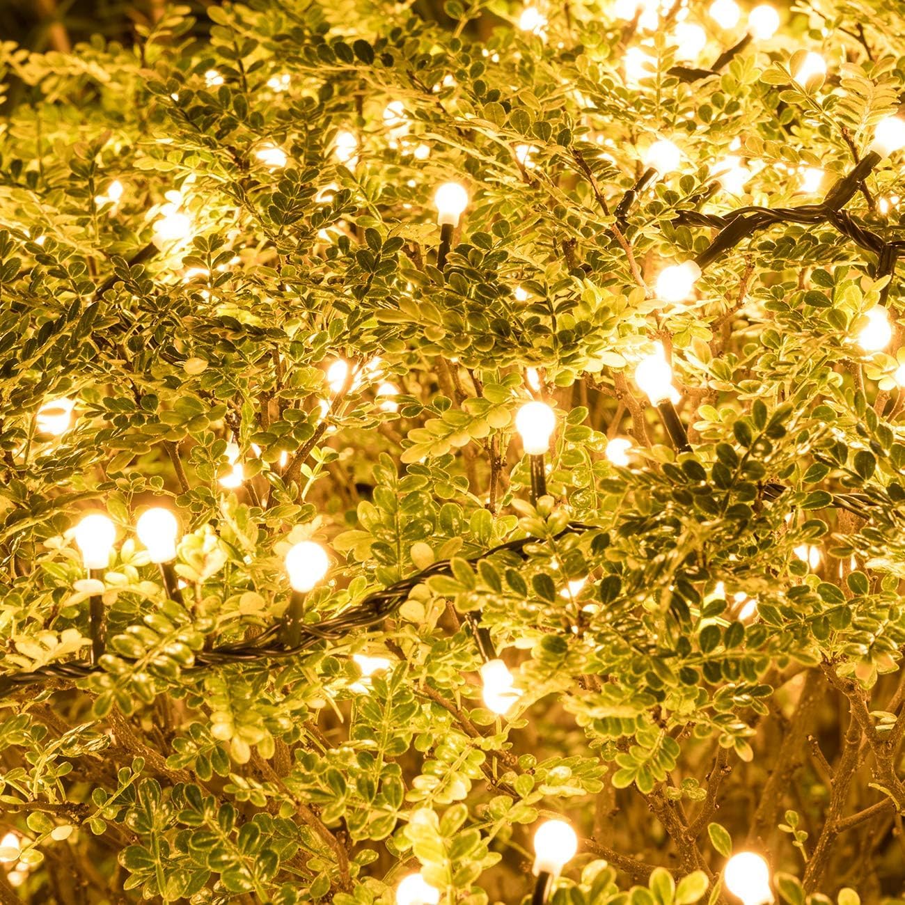 AWQ 500 LED Christmas Cluster Lights - 49ft String Lights with 8 Modes for Indoor/Outdoor Decor | Warm White