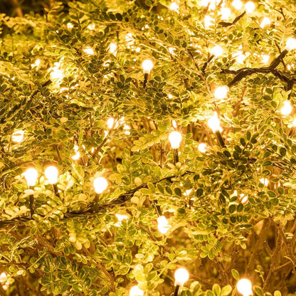 AWQ 500 LED Christmas Cluster Lights - 49ft String Lights with 8 Modes for Indoor/Outdoor Decor | Warm White