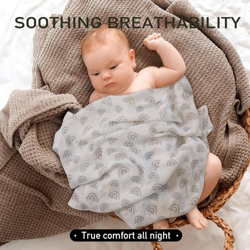 Graceful Baby Burp Cloths - Large 27 x 27 Inches | 6 Pack Muslin Burping Rags for Newborns