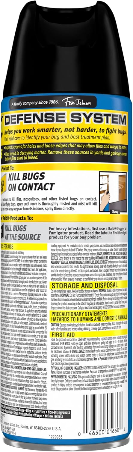 Raid Flying Insect Killer - Mosquito & Fly Control | Fresh Scent, 15 Ounce (Pack of 6)