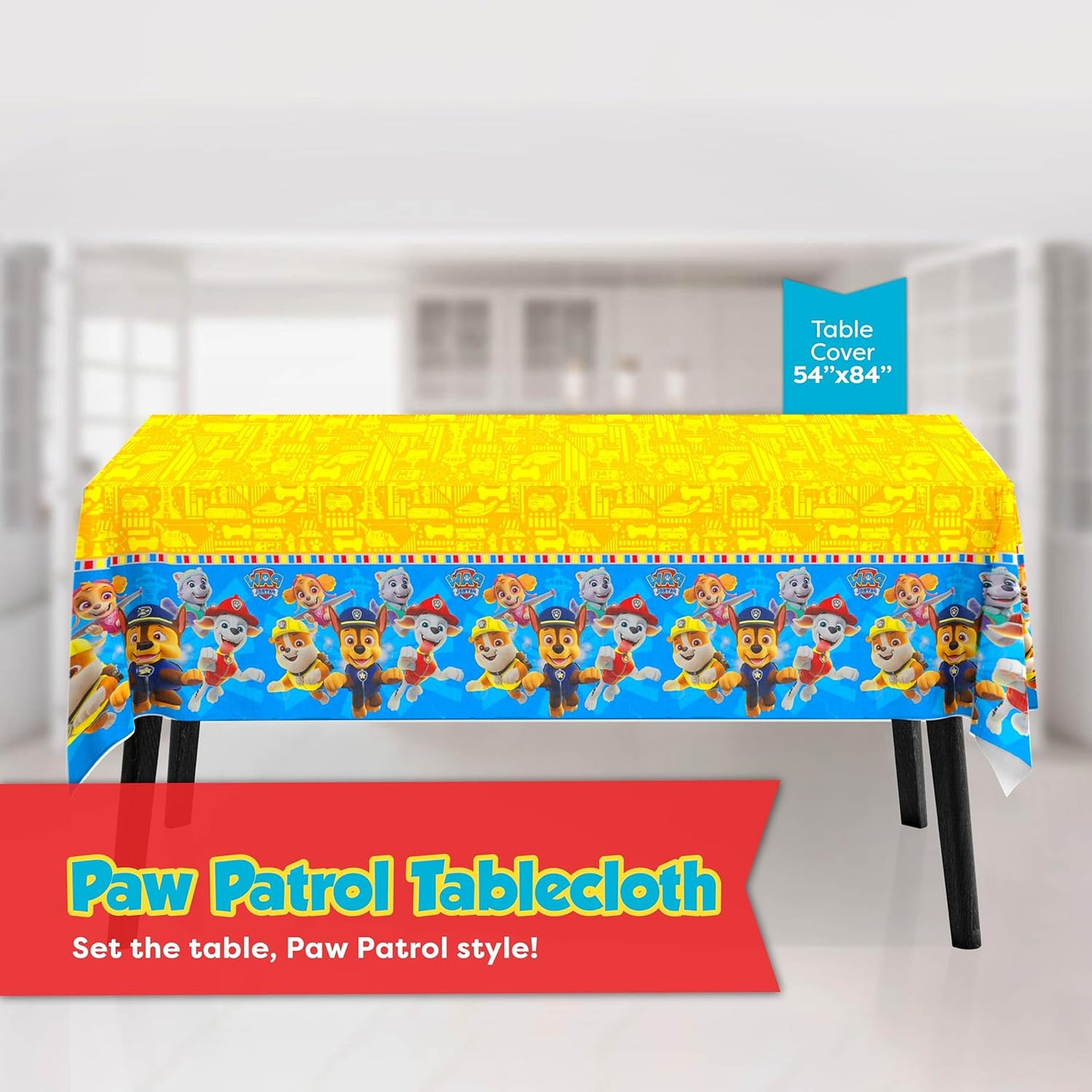 Paw Patrol Tablecloth & Birthday Banner Set - Officially Licensed Party Decorations
