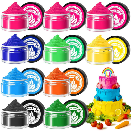 Natural Food Coloring Powder - 10 Plant-Based Colors | Dye-Free & No Artificial Dyes for Baking & Decorating