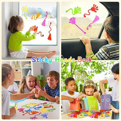 PICcircuit Sticky Hands Bulk 30 PCS Party Favors for Kids 4-8,8-12 Year Stretchy Sticky Hand Feet Goodie Bags Stuffers for Kids Classroom Prizes Easter Basket Stuffers Birthday Trinkets Slap Hand