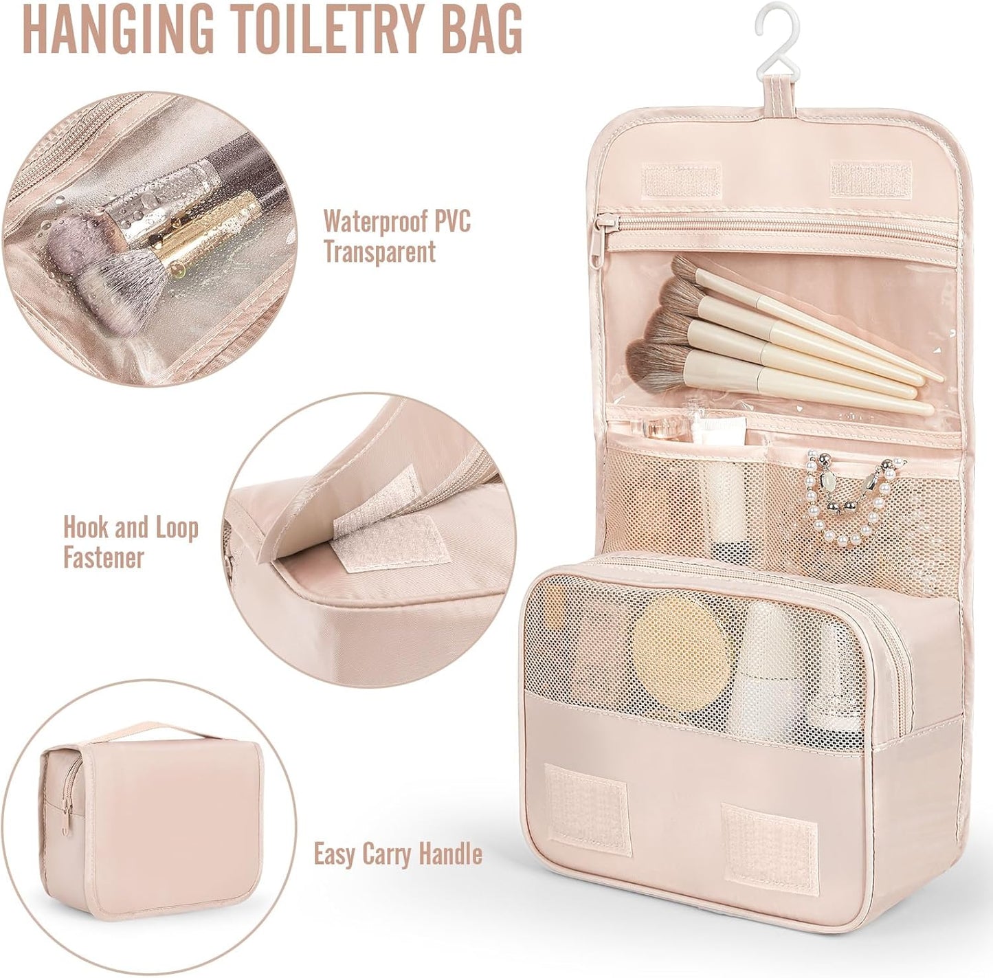 Veken Packing Cubes Set - Travel Essentials for Beach Vacations | Suitcase Organizer with Hanging Toiletry Bag