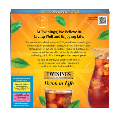 Twinings Black Iced Tea - 72 Oversized Tea Bags | Makes 18 Pitchers, Unsweetened & Caffeinated