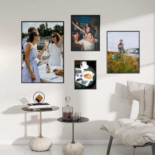 Fun Memories 12x16 Poster Frame for Photo, Posters & Art Prints, Horizontal or Vertical Wall Mounting Scratch-Proof Wall Gallery Photo Frame (Black, 3 Pack)