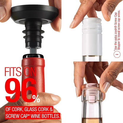 zzysh® 3 in 1 Wine Saver, Stopper & Argon Gas Wine Preserver Up to 8 Weeks - Wine Preservation System with Argon Gas Cartridges For Wine - Most Inspired Wine Set Gifts for Women, Men Wine Lovers