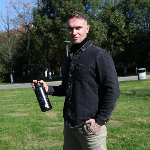 BJPKPK Insulated Water Bottle - 32oz Metal Bottle with Straw Lid, BPA-Free, Leak-Proof - Sapphire