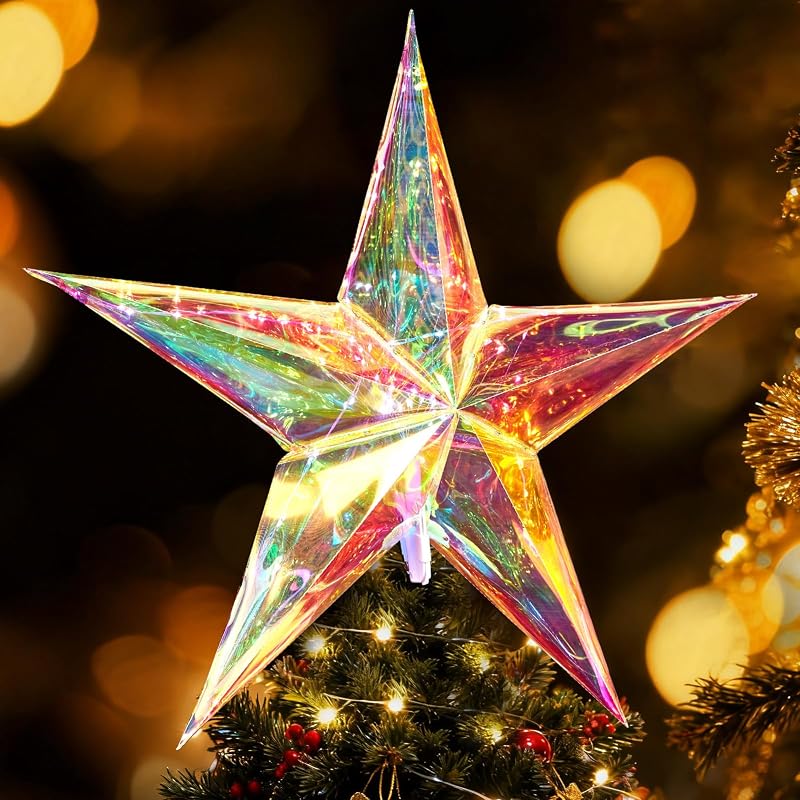 24-Inch Iridescent Moravian Star Lights - 5-Pointed 24inch Variation