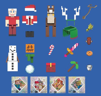 Mattel Minecraft Advent Calendar - 3 Action Figures, 17 Accessories & 24 Daily Surprises | Holiday Fun