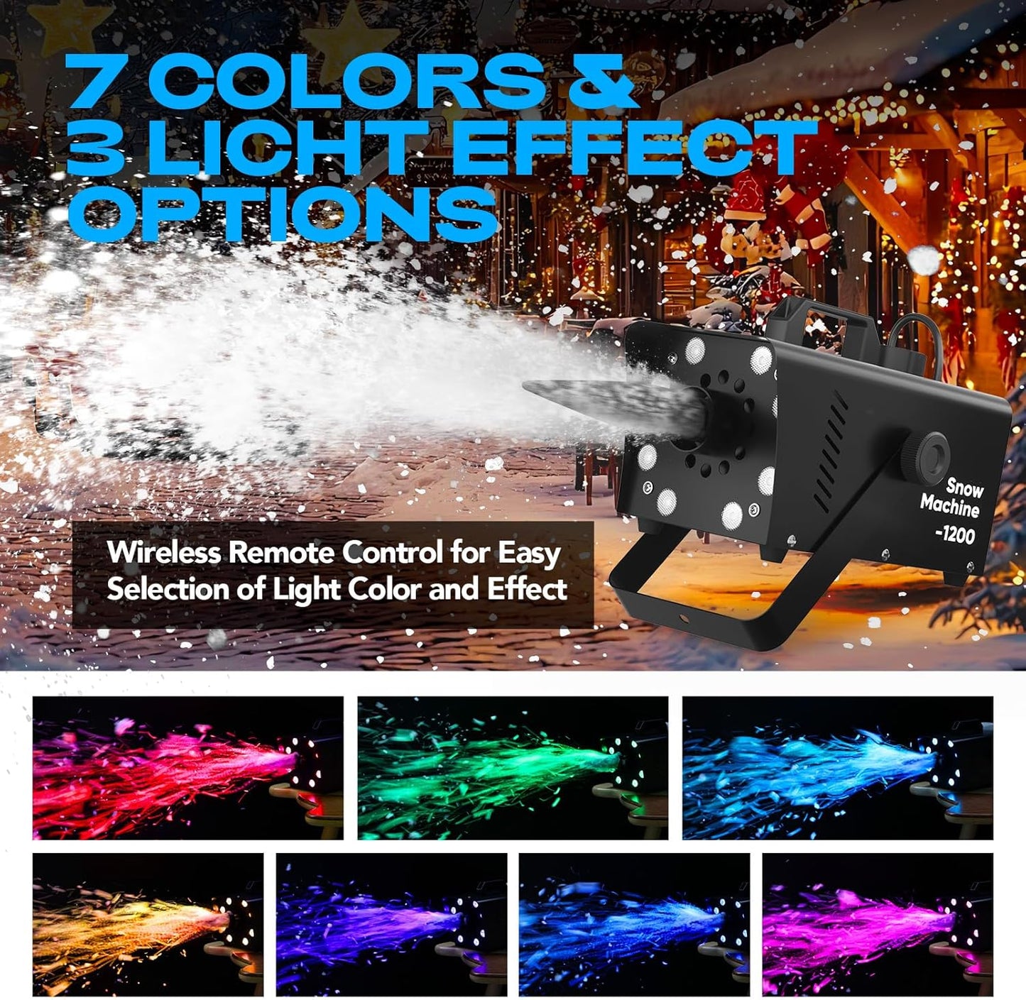 UPGREY 1200W Snow Machine - Indoor/Outdoor Fake Snow Maker for Parties & Events