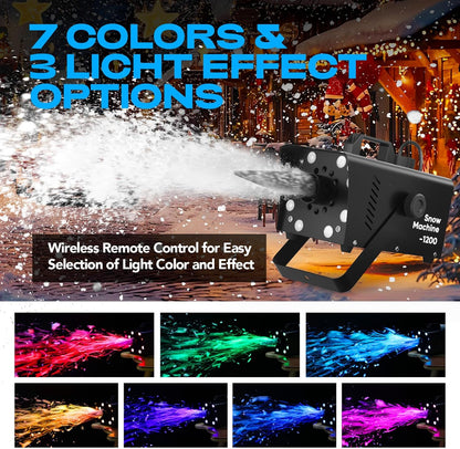UPGREY 1200W Snow Machine - Indoor/Outdoor Fake Snow Maker for Parties & Events
