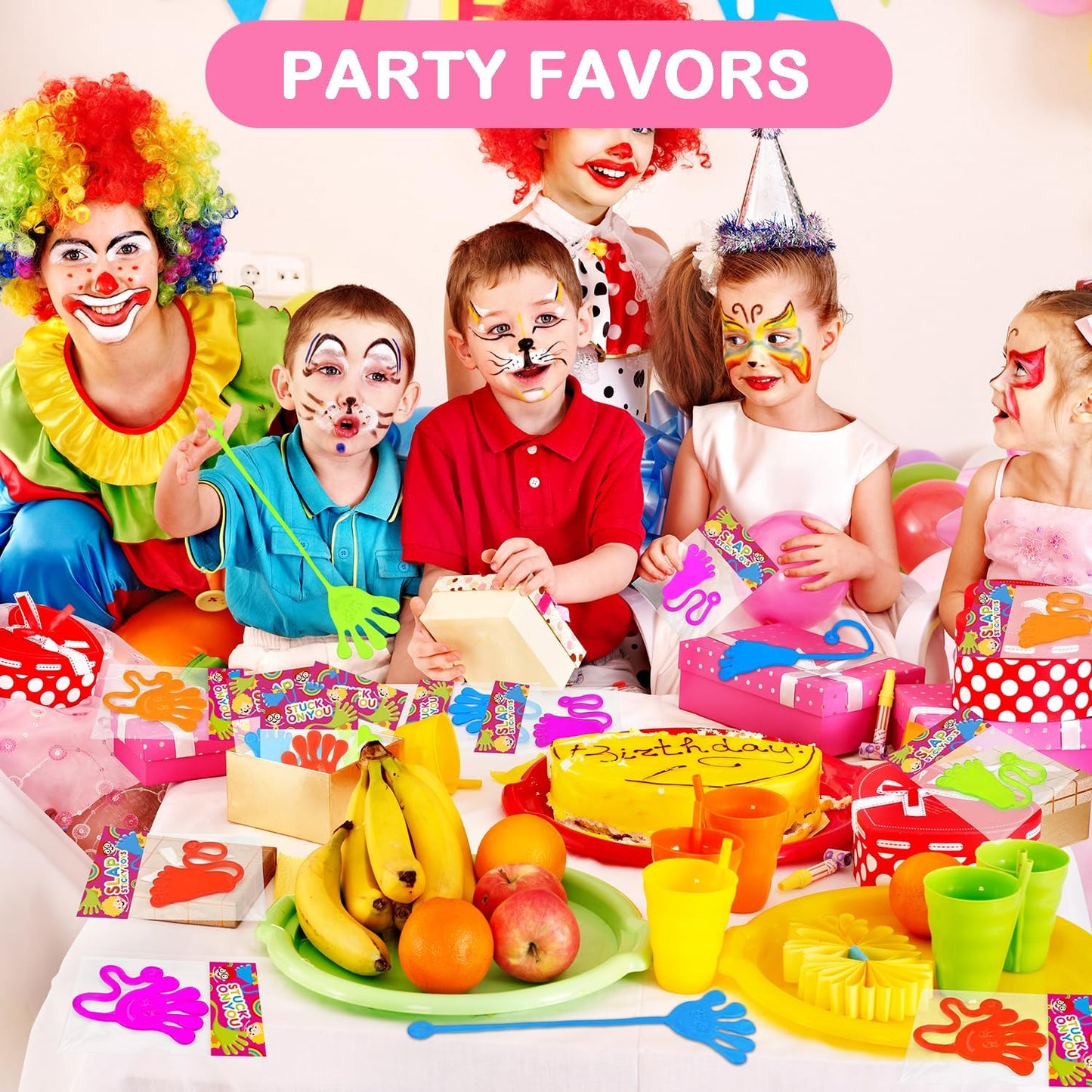 Skiennix Bulk Party Favors - 200 PCS Goody Bag Stuffers with Sticky Hands & Feet | Non-Candy Treats for Kids