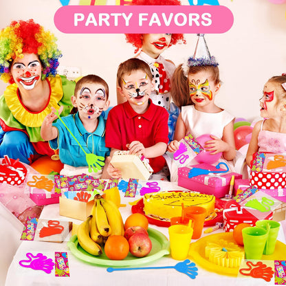 Skiennix Bulk Party Favors - 200 PCS Goody Bag Stuffers with Sticky Hands & Feet | Non-Candy Treats for Kids