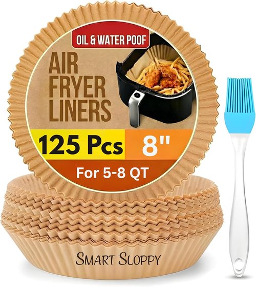 Air Fryer Liners - Disposable Parchment Paper Inserts for 8" Round Baskets | 125 Count