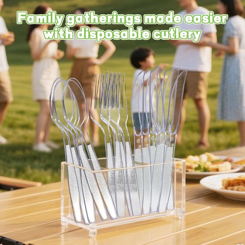 7.1 Extra Heavy-Duty Plastic Forks - 120 Count Premium Disposable, BPA-Free & Heat Resistant for Parties | Catering & Everyday Use