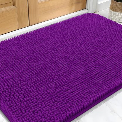 OLANLY Dog Door Mat - Absorbent Non-Slip Washable Doormat for Muddy Paws | 32x20 Inches, Purple