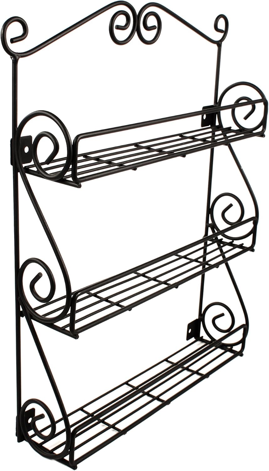 Spectrum Diversified 3-Tier Wall-Mounted Spice Rack Organizer - Stylish Storage for Kitchen & Beauty Products