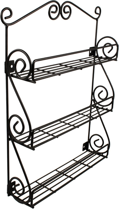 Spectrum Diversified 3-Tier Wall-Mounted Spice Rack Organizer - Stylish Storage for Kitchen & Beauty Products
