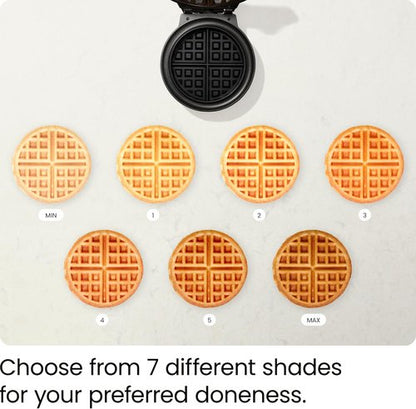 Chefman Belgian Waffle Maker - Anti-Overflow Design, Temperature Control, Nonstick Plates, Black