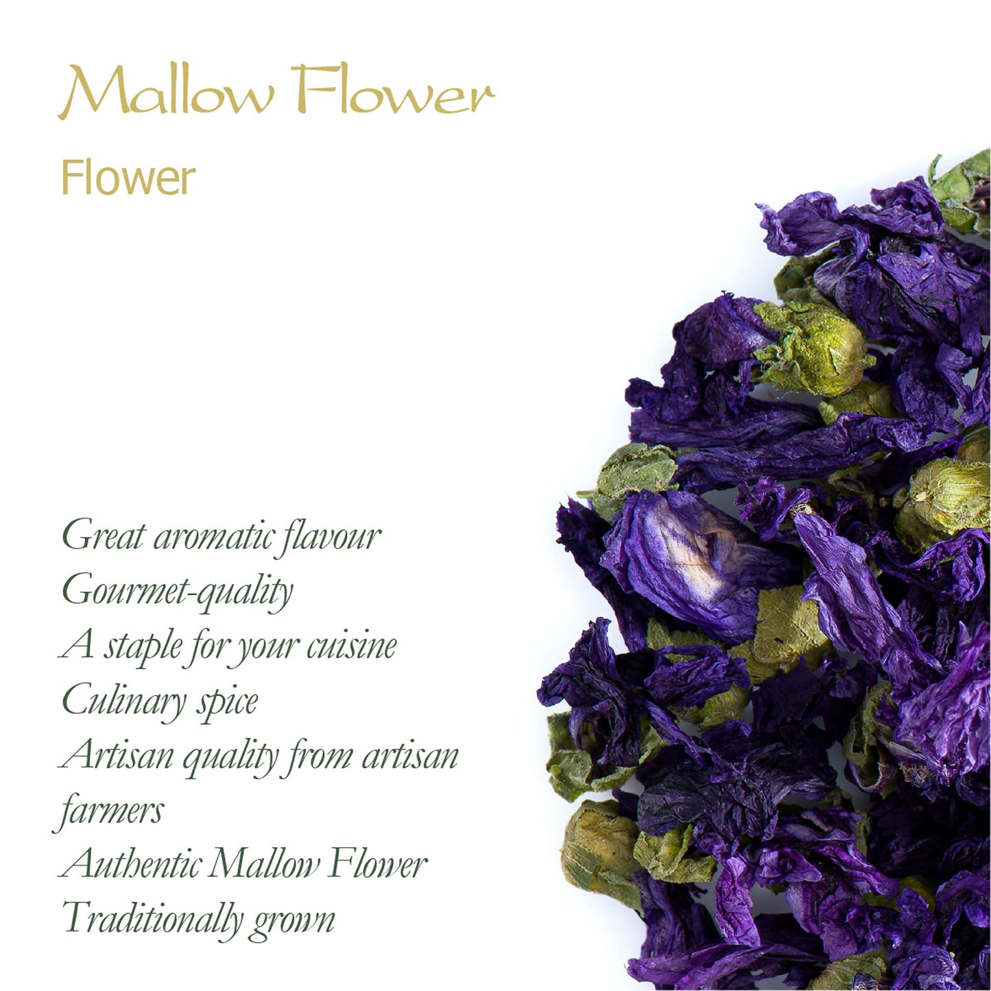 Mallow Blue Flower Tea Blossom - Malva Sylvestris Malva Herb Tisane