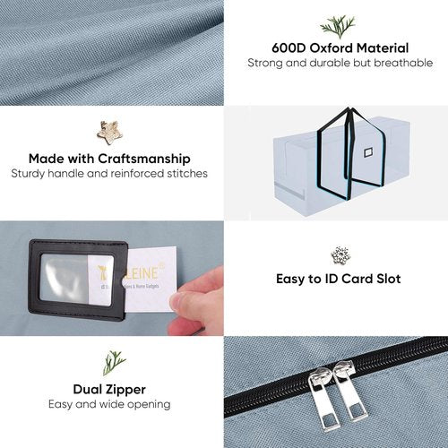 BALEINE Christmas Tree Storage Bag - Heavy Duty 900D Oxford Fabric, Extra Large with Dual Zippers & Reinforced Handles | Grey
