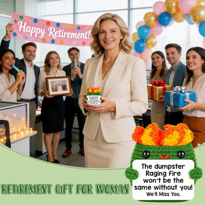 Positive Crochet Dumpster Emotional Fire Thank You Birthday Retirement for Women Men Farewell Going Away Gifts for Coworkers Chaos Coordinator Office Administrative Professional Day Boss Gifts for Men