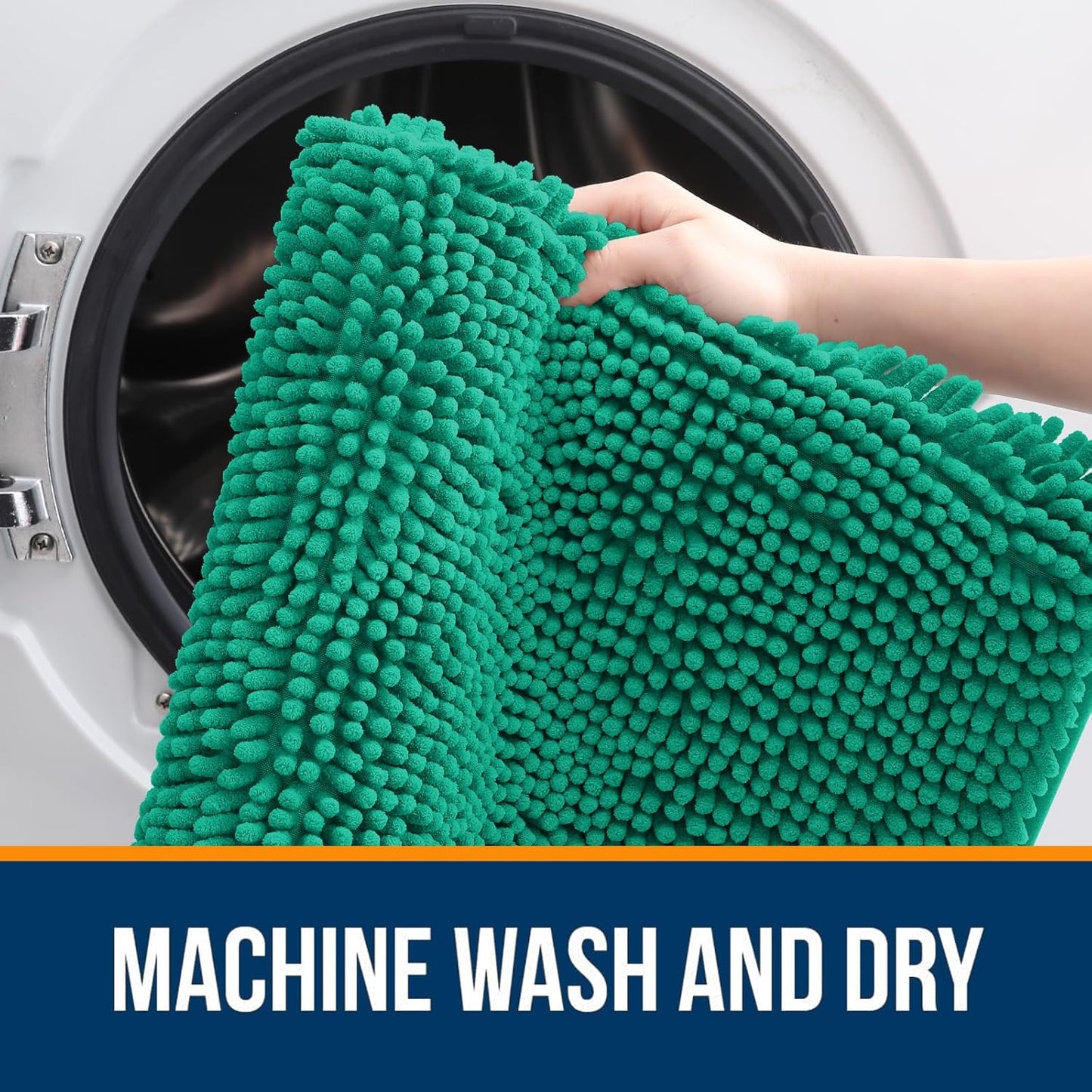 OLANLY Bathroom Rugs - Extra Soft Absorbent Chenille Mats | Quick Dry, Machine Washable, 36x24 Emerald