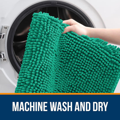 OLANLY Bathroom Rugs - Extra Soft Absorbent Chenille Mats | Quick Dry, Machine Washable, 36x24 Emerald