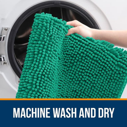 OLANLY Bathroom Rugs 36x24, Extra Soft Absorbent Chenille Bath Rugs, Rubber Backing Quick Dry, Machine Washable Bath Mats for Bathroom Floor, Tub and Shower, Home Decor Accessories, Emerald