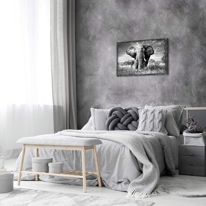 Elephant Picture Wooden Wall Art: African Wild Animals Artwork Framed Painting Print for Living Room (36''W x 24''H,Multi-Sized)