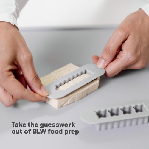 ezpz Baby-Led Weaning Food Cutters (2 pack in Pewter) - 6 / 9 Months + - Food Prep for Infants