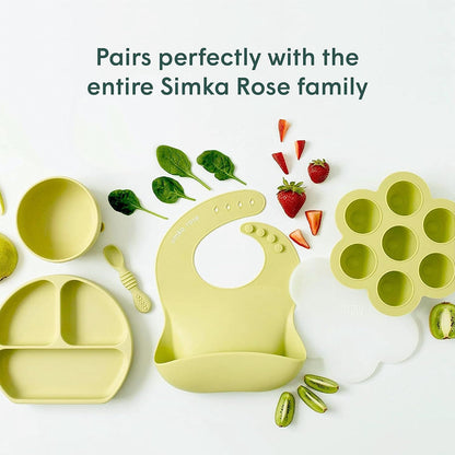 Simka Rose Silicone Baby Spoons - Self Feeding 6 Pack for Infants & Toddlers | Easy on Gums, Dishwasher Safe