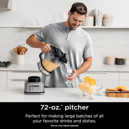 Ninja Foodi SS201 Power Blender & Processor - 3-in-1 Crushing Blender, Dough Mixer & Food Processor | 1400W SmartTORQUE, 6 Auto-iQ Presets