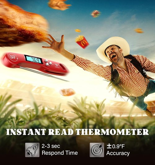 DOQAUS Digital Meat Thermometer - Instant Read Cooking Thermometer with Backlit Display & 4.6” Probe for Perfect BBQ