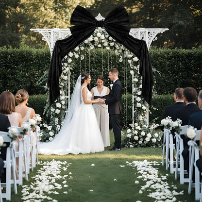 Suncalla Large Black Bows - 40 x 80 Inch Velvet Giant Bow for Wedding & Party Decorations