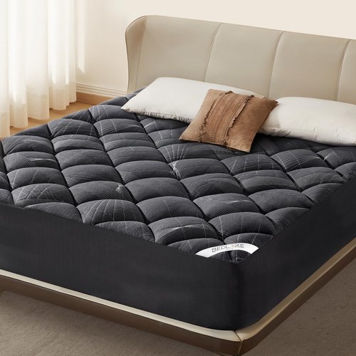 BEDLORE Queen Mattress Topper, Viscose Made from Bamboo Soft Pillow Top Mattress Pad, Thick Mattress Cover for Back Pain Relief with 6-18 inches Deep Pocket