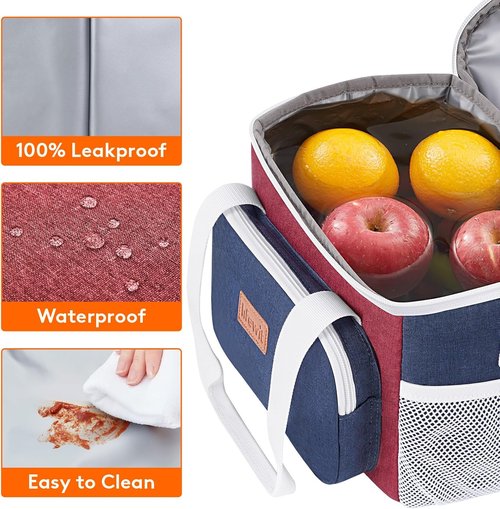 Lifewit Insulated Lunch Bag - Soft Cooler Tote for Adults | 12-Can Capacity, White & Red